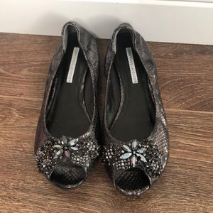 Vera Wang Lavender Peep Toe Flat